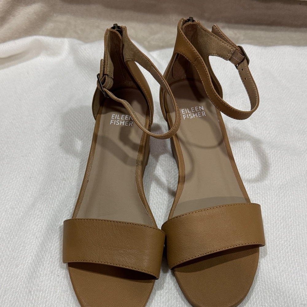 Eileen Fisher Women's Brown Ankle Strap Sandals